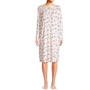 NWT Secret Treasures Medium (8-10) Nightgown Women Cardinal Soft Fleece Lace 42"